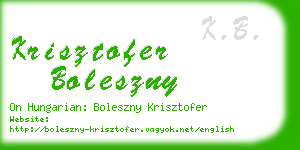 krisztofer boleszny business card